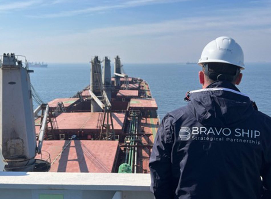 A marine surveyor conducting inspections on a vessel.