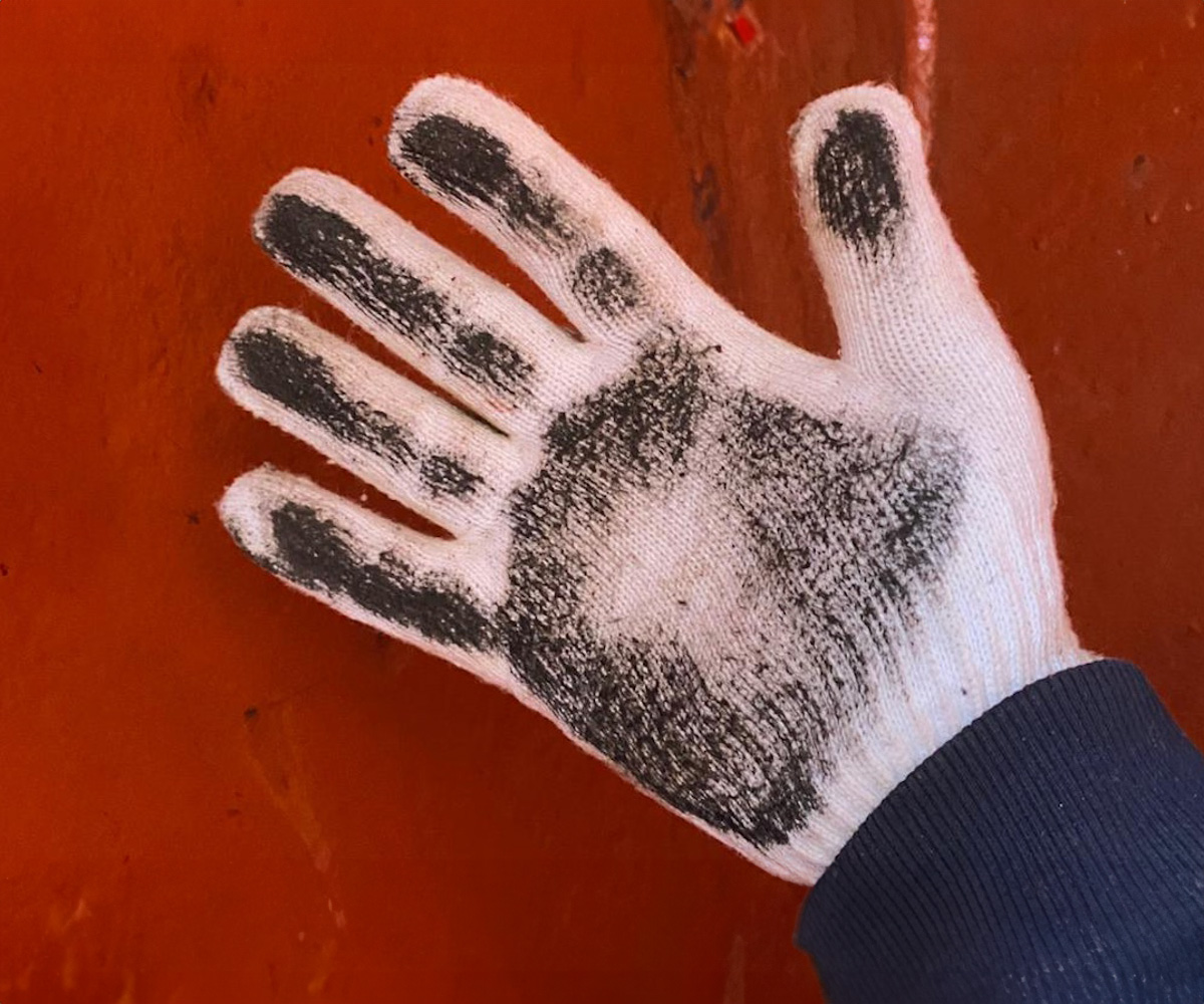 Bravo Ship crew conducting hold cleaning in Turkey.